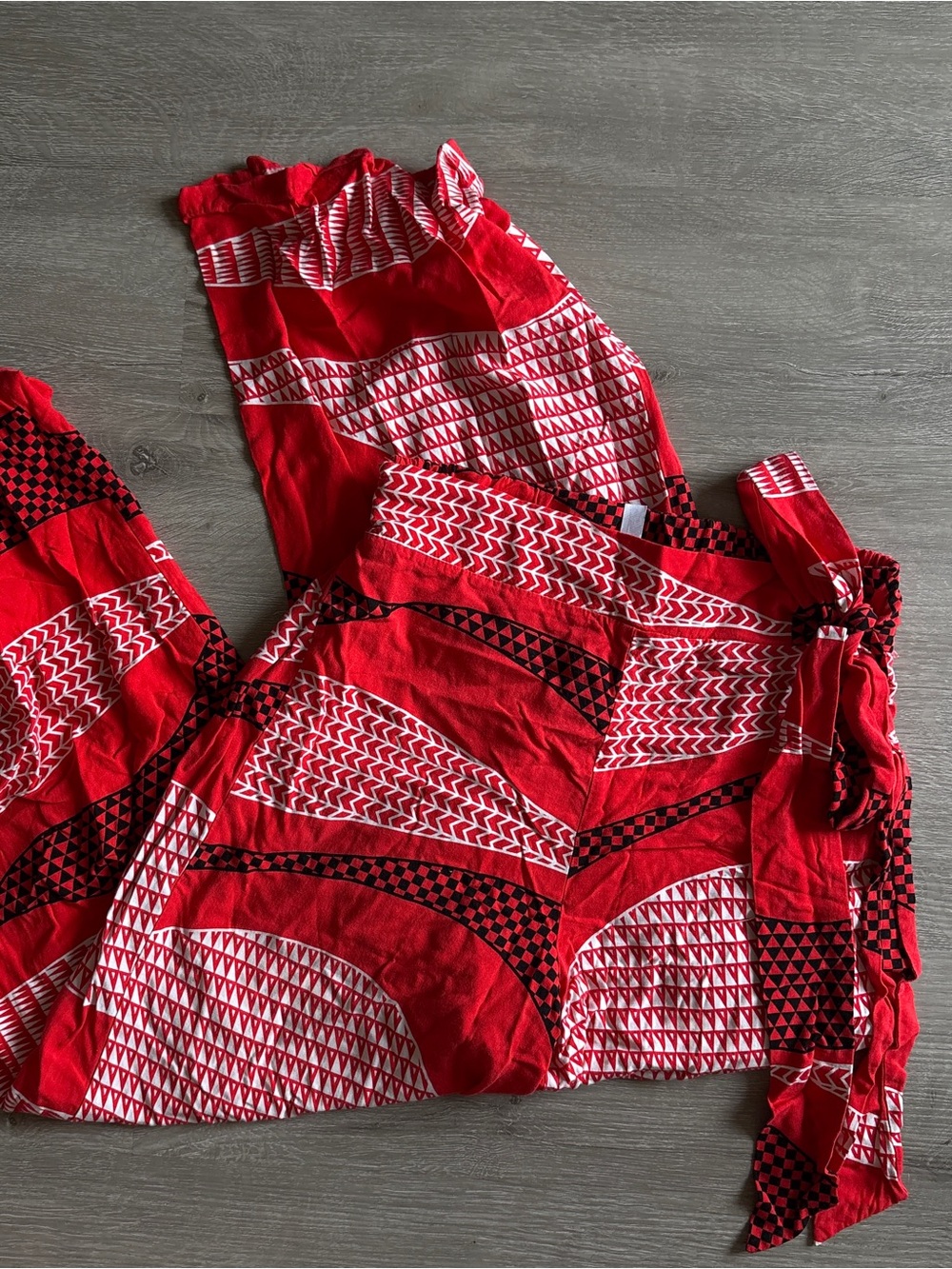 Red Patterned Wrap Skirt - HAWAIIS FINEST